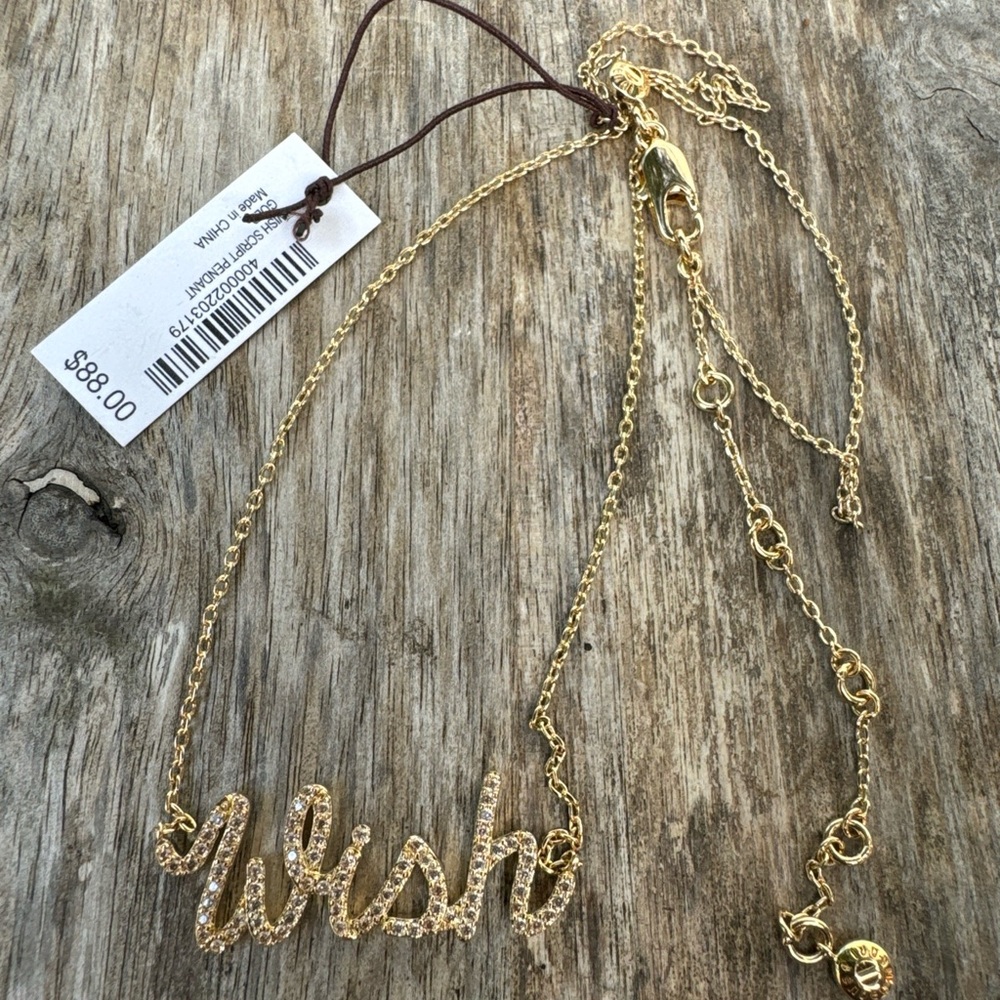 HENRY BENDEL NECKLACE WISH GOLD TONE 16-18 INCHES LONG‎